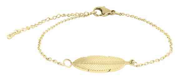 Troli Stylový pozlacený náramek s peříčkem + 2 měsíce na vrácení zboží