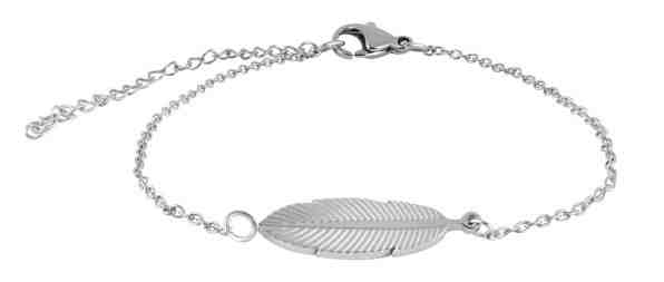 Troli Stylový ocelový náramek na nohu s peříčkem + 2 měsíce na vrácení zboží