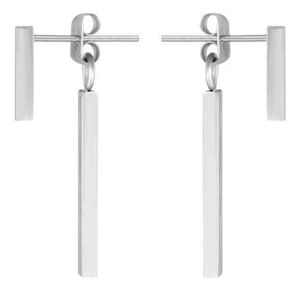 Troli Moderní ocelové náušnice Hranolky + 2 měsíce na vrácení zboží