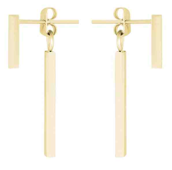 Troli Pozlacené ocelové náušnice Hranolky + 2 měsíce na vrácení zboží