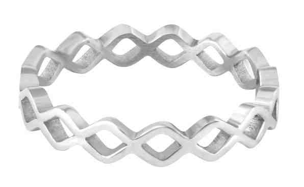 Troli Moderní proplétaný ocelový prsten 58 mm + 2 měsíce na vrácení zboží