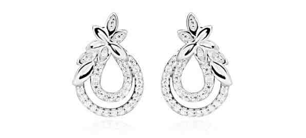 Silver Cat Okouzlující květinové náušnice se zirkony SC382 + 2 měsíce na vrácení zboží