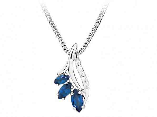 Silver Cat Módní náhrdelník se zirkony a safírovým sklem SC385 + 2 měsíce na vrácení zboží