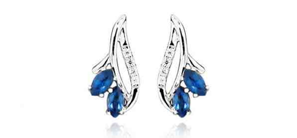 Silver Cat Módní náušnice se zirkony a safírovým sklem SC386 + 2 měsíce na vrácení zboží