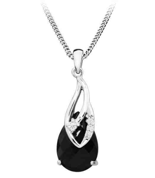 Silver Cat Elegantní náhrdelník s černým zirkonem SC387 + 2 měsíce na vrácení zboží