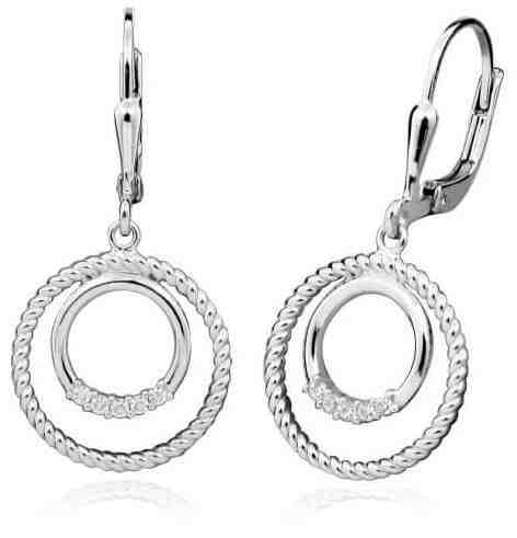 Silver Cat Módní kruhové náušnice se zirkony SC390 + 2 měsíce na vrácení zboží