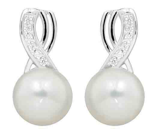 Silver Cat Jemné náušnice s perlou a zirkony SC398 + 2 měsíce na vrácení zboží