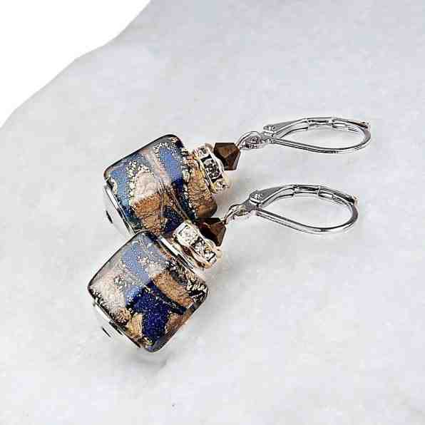 Lampglas Mimořádné dámské náušnice Queen of the Night z perel Lampglas s 24karátovým zlatem ESA5 + 2 měsíce na vrácení zboží