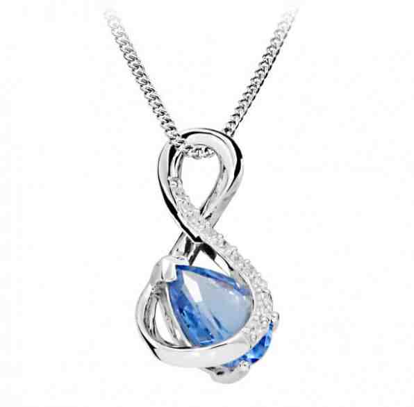 Silver Cat Módní náhrdelník s modrým spinelem a zirkony SC411 + 2 měsíce na vrácení zboží