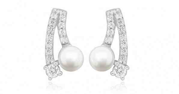 Silver Cat Nežné náušnice s perlou a zirkony SC417 + 2 měsíce na vrácení zboží