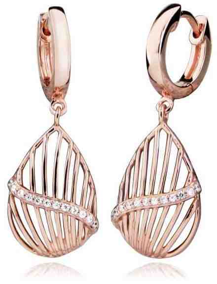 Silver Cat Stylové růžově zlacené náušnice se zirkony SC427 + 2 měsíce na vrácení zboží
