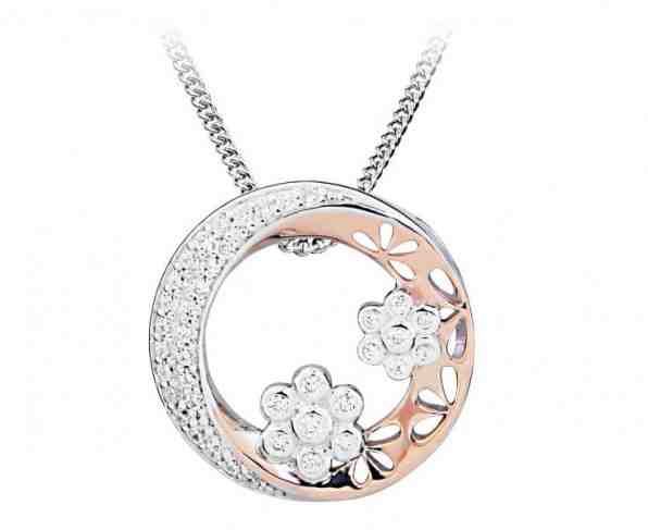 Silver Cat Romantický bicolor náhrdelník se zirkony SC431 + 2 měsíce na vrácení zboží