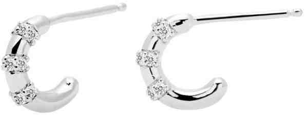 PDPAOLA Něžné náušnice ze stříbra s čirými zirkony BELLA Silver AR02-104-U + 2 měsíce na vrácení zboží