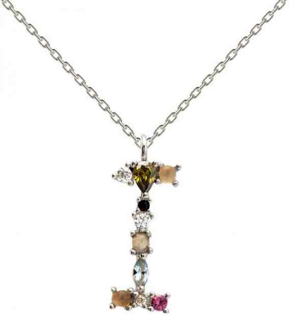 PDPAOLA Stříbrný náhrdelník písmeno "I" se zirkony CO02-103-U (řetízek, přívěsek) + 2 měsíce na vrácení zboží