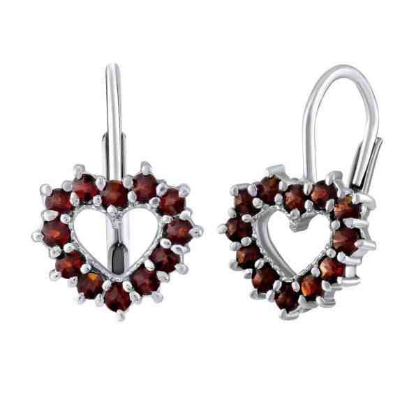 Silvego Stříbrné náušnice s pravými granáty SILVEGOB380095 + 2 měsíce na vrácení zboží