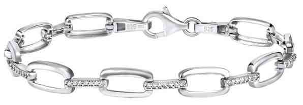Silvego Stříbrný náramek se zirkony QRB270 19 cm + 2 měsíce na vrácení zboží
