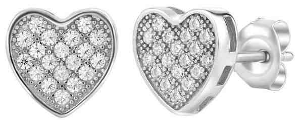 Silvego Stříbrné náušnice srdíčka JJJ0099 + 2 měsíce na vrácení zboží