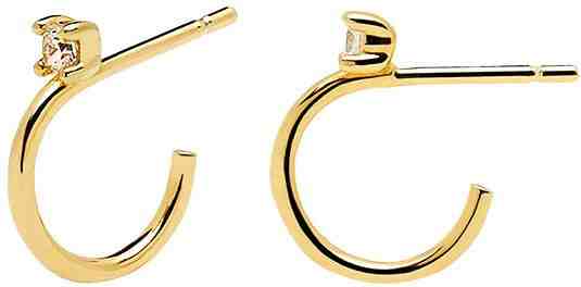 PDPAOLA Minimalistické pozlacené náušnice ze stříbra KITA Gold AR01-083-U + 2 měsíce na vrácení zboží