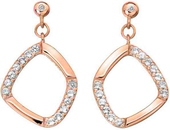 Hot Diamonds Pozlacené stříbrné náušnice s diamanty Behold DE647 + 2 měsíce na vrácení zboží