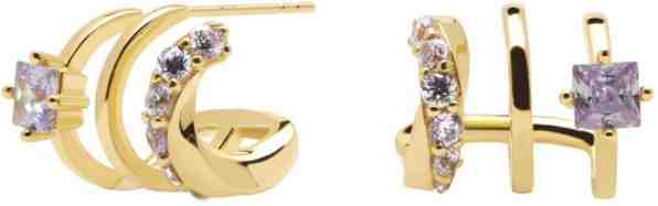 PDPAOLA Pozlacené náušnice ze stříbra s třpytivými zirkony ROYAL Gold AR01-246-U + 2 měsíce na vrácení zboží