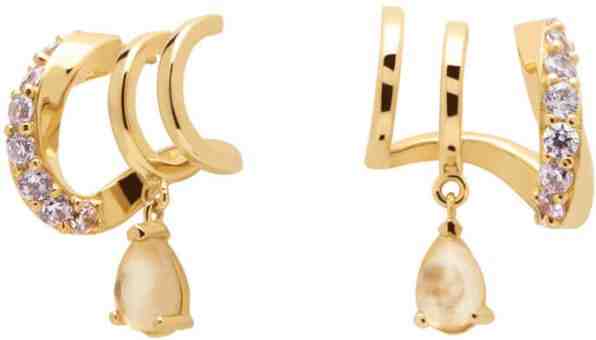 PDPAOLA Pozlacené náušnice ze stříbra s třpytivými zirkony LUMIERE Gold AR01-249-U + 2 měsíce na vrácení zboží