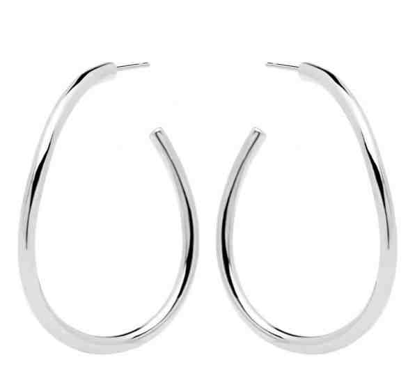 PDPAOLA Originální náušnice kruhy YOKO Silver AR02-087-U + 2 měsíce na vrácení zboží