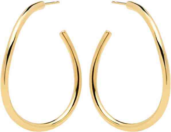 PDPAOLA Originální pozlacené náušnice kruhy YOKO Gold AR01-087-U + 2 měsíce na vrácení zboží