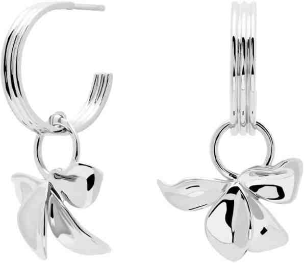 PDPAOLA Krásné stříbrné náušnice kruhy IVY Silver AR02-185-U + 2 měsíce na vrácení zboží