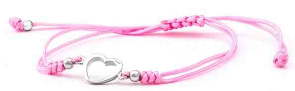 Beneto Šňůrkový růžový kabala náramek Srdce AGB551 + 2 měsíce na vrácení zboží