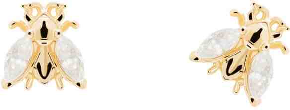 PDPAOLA Pozlacené náušnice ze stříbra se zirkony BUZZ Gold AR01-311-U + 2 měsíce na vrácení zboží