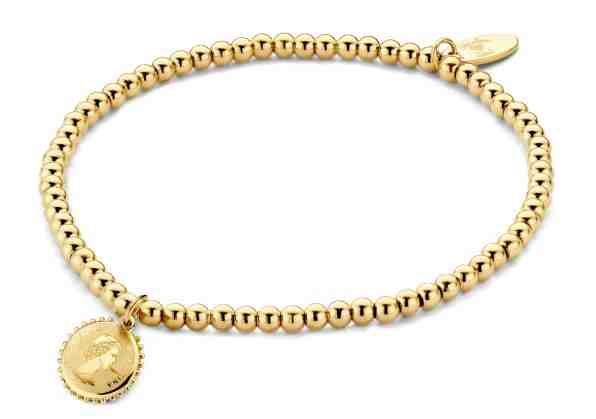 CO88 Pozlacený náramek s přívěskem královny Elizabeth II 860-180-090666-0000 + 2 měsíce na vrácení zboží