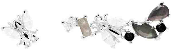 PDPAOLA Asymetrické náušnice ze stříbra se zirkony REVERY Silver AR02-321-U + 2 měsíce na vrácení zboží