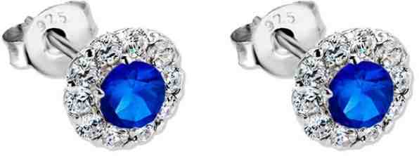 Lotus Silver Noblesní stříbrné náušnice pecky s čirými a modrými zirkony LP1290-4/2 + 2 měsíce na vrácení zboží