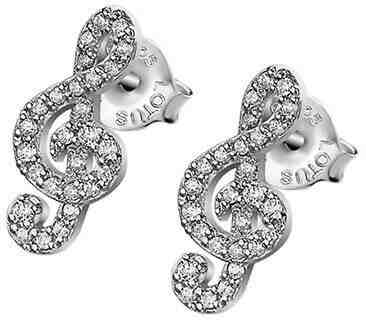 Lotus Silver Stříbrné náušnice s třpytivými zirkony Houslový klíč LP1966-4/1 + 2 měsíce na vrácení zboží