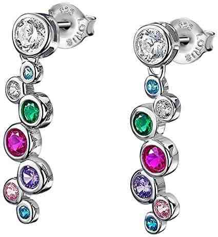 Lotus Silver Moderní stříbrné náušnice s třpytivými zirkony LP1979-4/2 + 2 měsíce na vrácení zboží