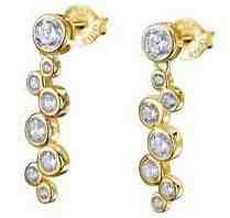 Lotus Silver Moderní pozlacené náušnice ze stříbra s třpytivými zirkony LP1979-4/3 + 2 měsíce na vrácení zboží