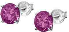 Lotus Silver Elegantní stříbrné náušnice s fuchsiovými krystaly Swarovski LP2005-4/2 + 2 měsíce na vrácení zboží