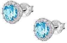 Lotus Silver Okouzlující stříbrné náušnice pecky s čirými a tyrkysovými krystaly Swarovski LP2008-4/3 + 2 měsíce na vrácení zboží