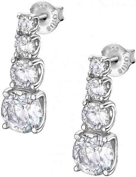 Lotus Silver Třpytivé stříbrné náušnice s čirými krystaly Swarovski LP2012-4/1 + 2 měsíce na vrácení zboží