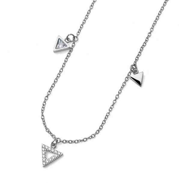 Oliver Weber Designový náhrdelník s čirými zirkony Swarovski Three 12155 + 2 měsíce na vrácení zboží