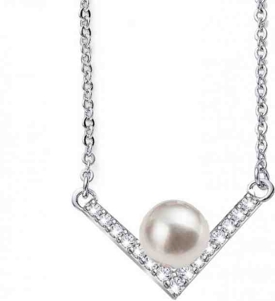 Oliver Weber Elegantní náhrdelník s perlou a krystaly Swarovski Point Pearl 12160 + 2 měsíce na vrácení zboží