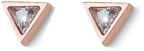 Oliver Weber Bronzové náušnice pecky se zirkony Swarovski Three 22920RG + 2 měsíce na vrácení zboží