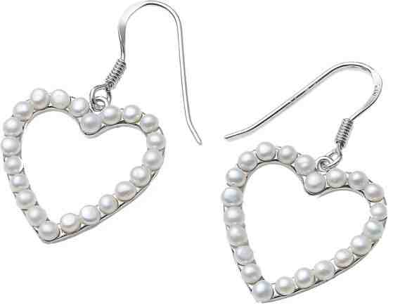 Oliver Weber Romantické stříbrné náušnice Srdce z perel Dive Pearl 62106 + 2 měsíce na vrácení zboží