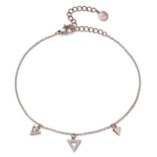 Oliver Weber Bronzový fashion náramek s přívěsky a zirkony Swarovski Three 32285RG + 2 měsíce na vrácení zboží