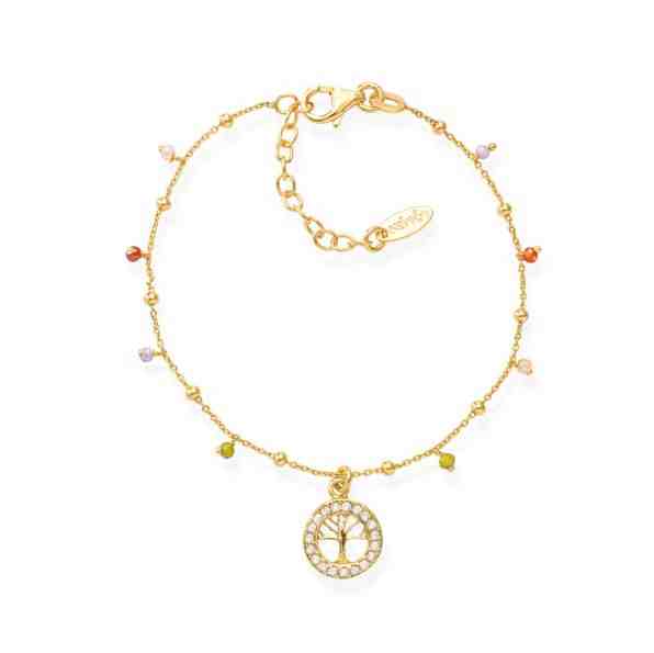 Amen Pozlacený stříbrný náramek s krystaly Tree of Life BRALGM3 + 2 měsíce na vrácení zboží