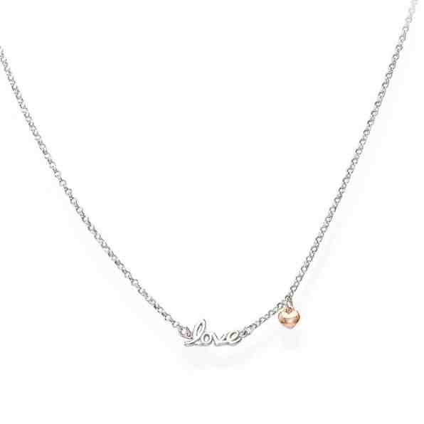 Amen Bicolor originální stříbrný náhrdelník Love CLLOBR + 2 měsíce na vrácení zboží
