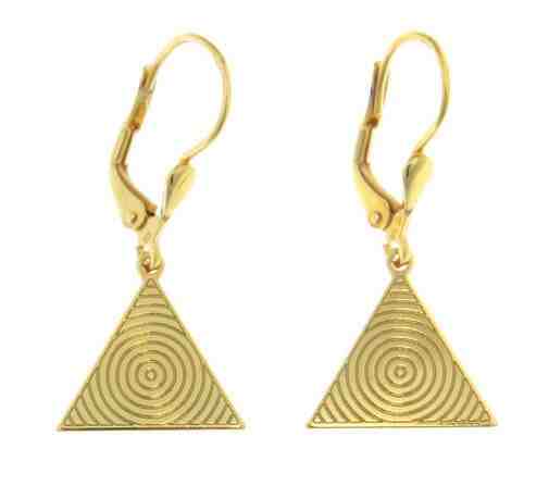 Praqia Pozlacené stříbrné náušnice Trojúhelník NA6244 + 2 měsíce na vrácení zboží