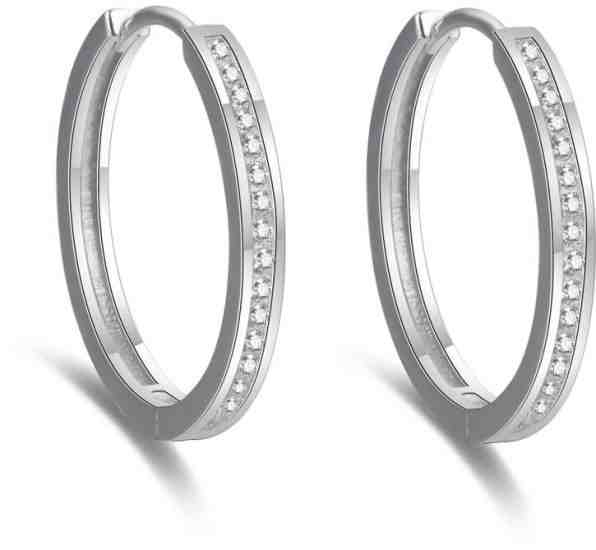 Beneto Elegantní kruhové náušnice ze stříbra AGUC2270 3 cm + 2 měsíce na vrácení zboží