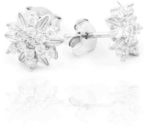 Beneto Stříbrné náušnice pecky s čirými zirkony AGUP2260 + 2 měsíce na vrácení zboží