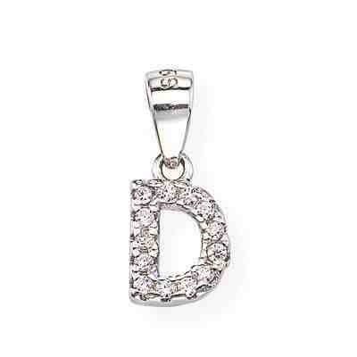 Amen Stříbrný přívěsek se zirkony Písmeno D Letterami L-D + 2 měsíce na vrácení zboží
